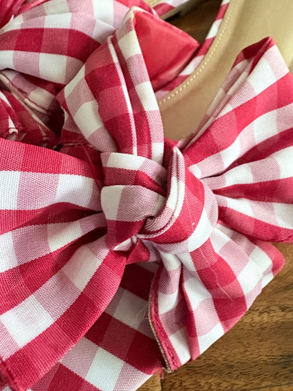 Target A New Day Women's Scarlet Red
Gingham Bow Flat Sandals Size 8 Shoes - Picture 4 of 6